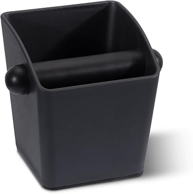 Espresso Knock Box - Shock-Absorbent Durable ABS Coffee Grounds Knock Box with Removable Knock Bar and Non-Slip Base, Ideal Coffee Bar Accessories for Fathers Day Gift