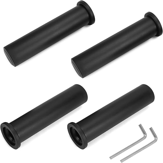 QWORK Adapter Sleeves 1" to 2" 8" Length, 2 Pairs, 600 lbs Load, Locking Bolt & Caps for Racks, Bars & Plates