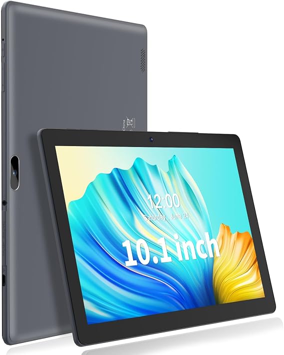 PRITOM Tablet 10 inch, 64GB, Tablet Android, HD IPS Screen, 6000mAh, Gray