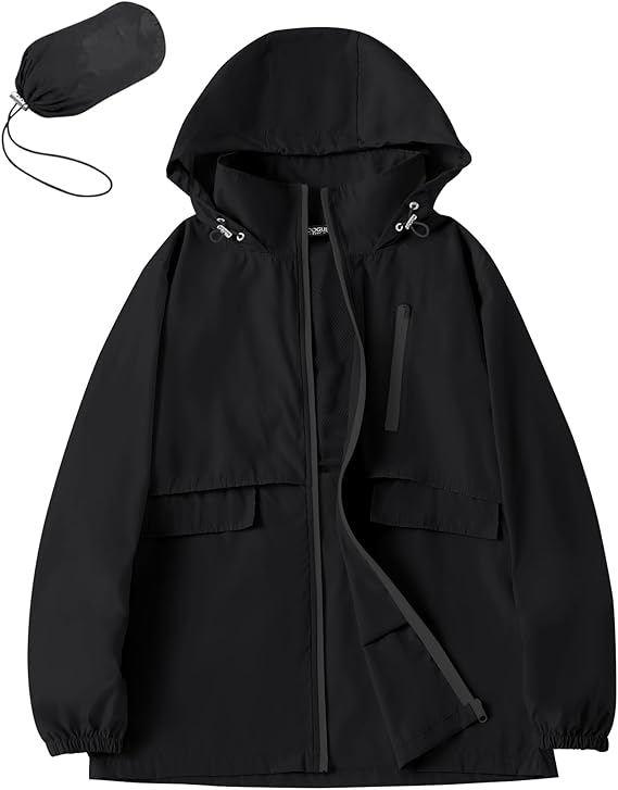 Avoogue Rain Jacket Women with Hooded Waterproof Raincoats