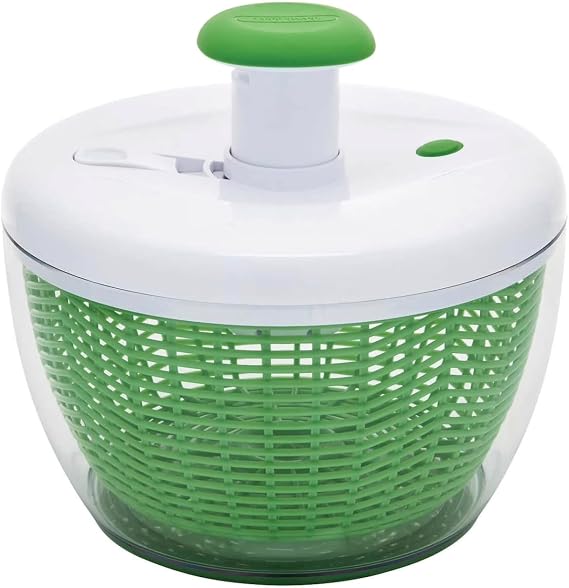 Large Salad Spinner with Lid, 6.6 Qt Capacity Pump Activated. Manual Vegetable Dryer with Double-Lock Handle, Quick and Easy Multi-Use Lettuce Spinner, Vegetable Dryer, Fruit Washer