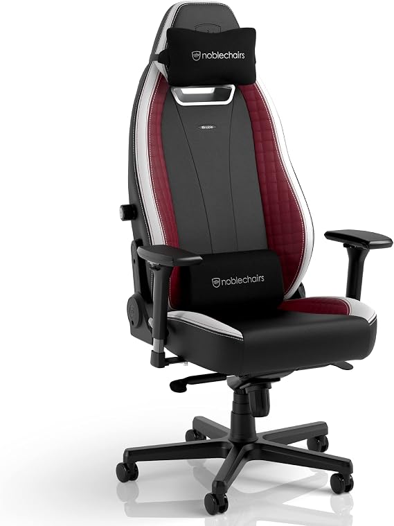 noblechairs LEGEND Gaming Chair – Black/White/Red Edition, High‑Tech PU Leather, 4D Armrests, Adjustable Lumbar
