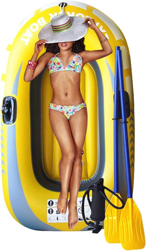 Rowing Inflatable Rafts, 1/2 Person Inflatable Dinghy Boat, Heavy Duty