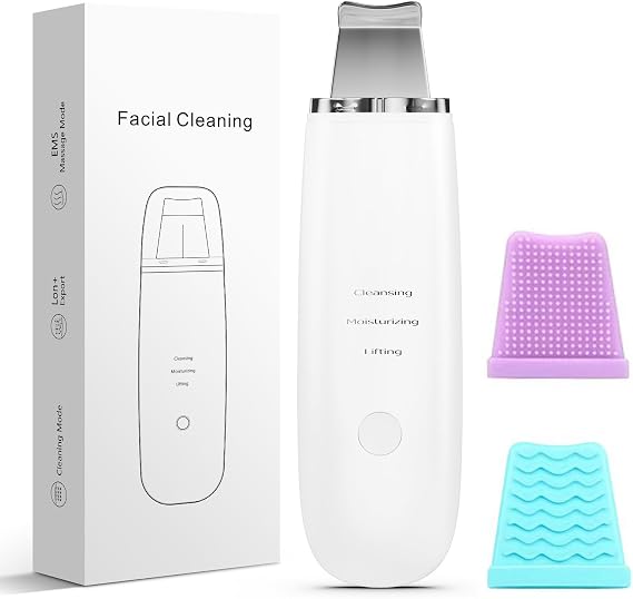 Face Spatula Skin Scrubber Pore Cleansing & Blackhead Removal Tool for Radiant Skin White