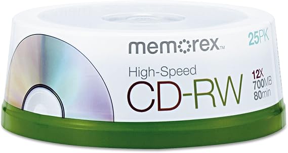 Memorex 80 Minute CD-RW 4x-12x High Speed 25 Pack Spindle