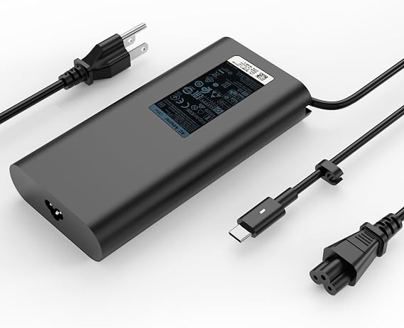 130W USB Type C Slim Laptop Charger Compatible with Dell Precision 5530 5550 5560 5570 5760 5750 3551 3560 3561 3571 3591 Xps 17 15 9720 9510 9500 9530 9700 9710 Latitude 7410 7310 5421 DA130PM170