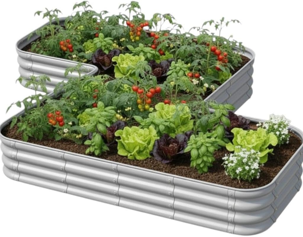 Modüler Yükseltilmiş Bahçe Sebze No:12 220X140 Gri