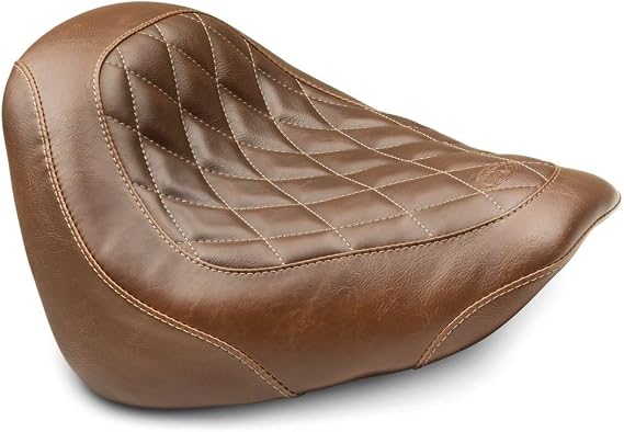 Mustang 83041 Wide Tripper Solo Seat - Diamond Stitch - Brown