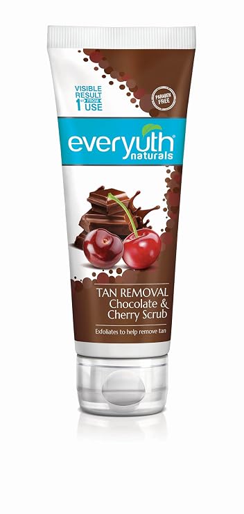 Everyuth Naturals Pure & Light Tan Removal Choco Cherry Scrub, 50Gm, Bottle