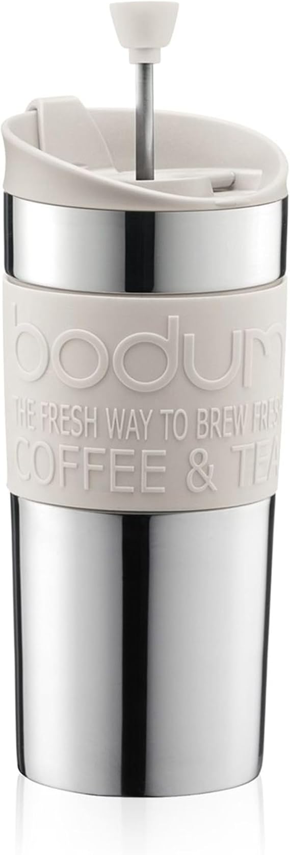 BODUM Bodum Tumbler Coffee Press Travel Press Set, Portable Coffee Maker 11.8 fl oz 350 ml, Off-White, Stainless Steel, Double Structure, Insulated, French Press Coffee Maker, Outdoor, Genuine Item