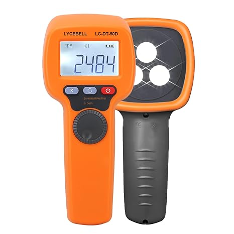 Digital Handheld LED Stroboscope, Non-Contact 60~49999 RPM/Hz Strobe Light Timing Speedometer, Handheld Tachometer for HVAC Equipment,Gear, Rechargeable High Accuracy 0.001% Rotational Speed Analyzer