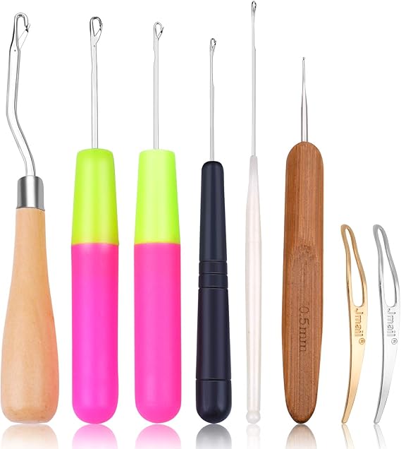 Dreadlocks Tool,7pcs Dreadlocks Crochet Hook and 2pcs Interlocking Tools Easyloc Hair Tool for Dreadlocks, Interlocks Sisterlocks Braid Craft