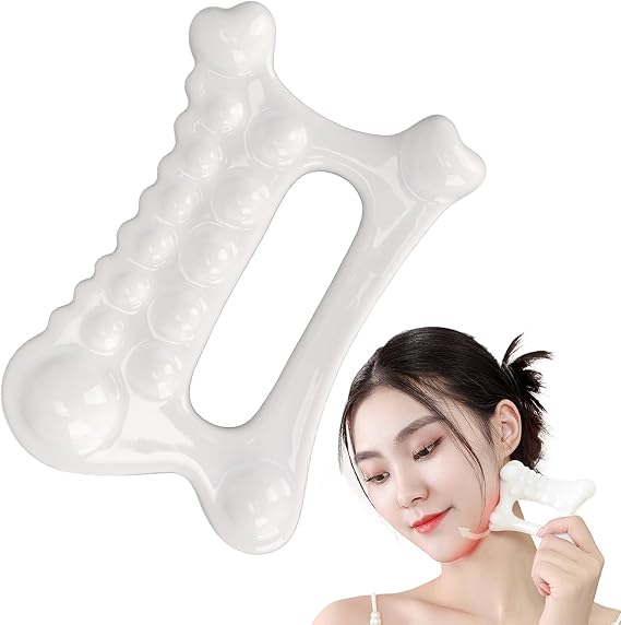 Gua Sha Facial Tool, 1 Pcs Body Gua Sha Massage Tool, Face Sculpting & Acupressure Tool, Lymphatic Drainage Trigger Point Therapy Guasha Board, White