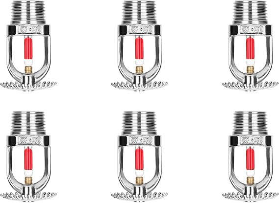 6 Pack Fire Sprinkler Head DN25 1 Inch 68C 155F Automatic Temperature Sensing (Upright)