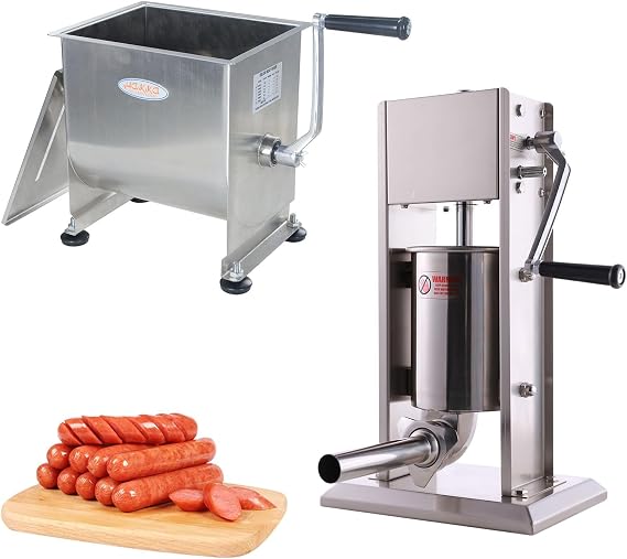 Hakka 7Lb/3L Sausage Stuffers and 15lb/7.5L Manual Meat Mixer
