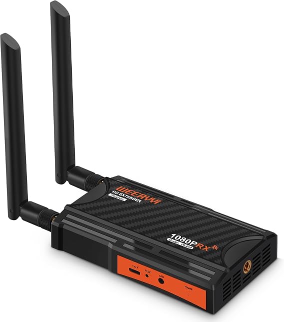 Wireless HDMI Extender Receiver, 5.8GHz 1080P Full HD 656ft, Up to 1 TX to 4 RX Connection (RX Only) Compatible with laptops