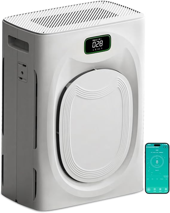 VENTISOL Air Purifiers for Large Room up to 2300sq.ft, Home Air Purifier for Pets with 4 Washable Pre-Filters, H13 Filter Smart Air Purifiers for Bedroom, App Control Air Cleaner with PM2.5 Display