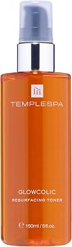 TEMPLESPA | GLOWCOLIC | Exfoliating Toner with Glycolic Acid, Vitamin C and Hyaluronic Acid to Reveal Smooth and Glowing Skin, Natural Ingredients, Cruelty-Free, Vegan, 5.0 fl.oz.