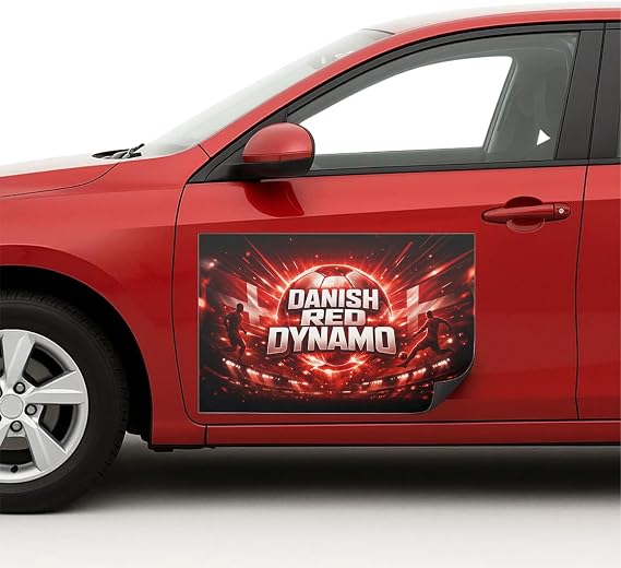 Danish Red Dynamo Car Magnetic Sign 12"x24" 2 Pack Made in USA Compatible with F1FA World Cup 2026 Soccer Magnet Vehicle Sign Football Car Door Magnet Outdoor Sports Event Advertising Sign USA
