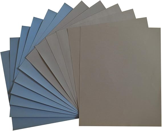 Grit 1500 2000 2500 3000 5000 7000 High Precision Polishing Sanding Wet/dry Abrasive Sandpaper Sheets - Germany, Pack of 12