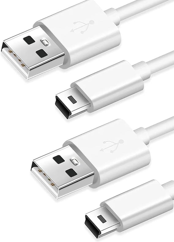 (2 Pack) Mini USB Charger and Data Cable for Texas Instruments Calculators TI-84 Plus CE Graphing Calculator, TI-Nspire CX/CX CAS, TI-84 Plus CE Color/C Silver, TI 89 Titanium (White)