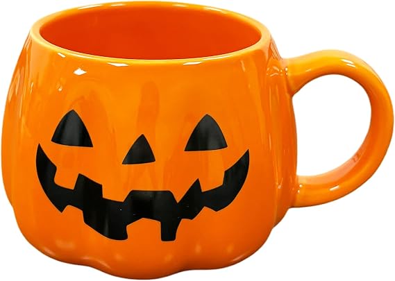 HS&ROXIN Halloween Mug Novelty Pumpkin Mug 3D Cute Ceramic Cup Halloween Coffee Cup Spooky Fall Decor and Christmas Birthdays Perfect Gifts for Kids and Adults Men Women (Orange)