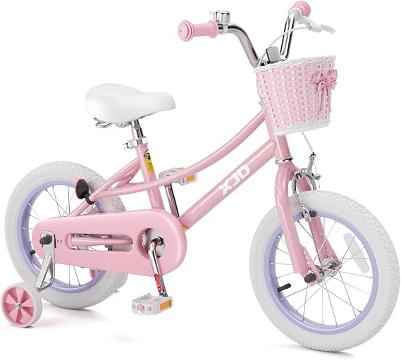 XJD 12/14/16/20 Inch Girls Bike for Ages 2-12 Toddler Bike | Retro Style Kids Bike with Training Wheels, 20 Inch Girl Bicycle with Kickstand