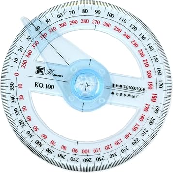 360 Degree Protractor & Goniometer Set | Clear Plastic Angle Measuring Tool for Physical Therapy, Geometry, Drafting & Classroom | 12-Inch Ruler for Kids & Professionals