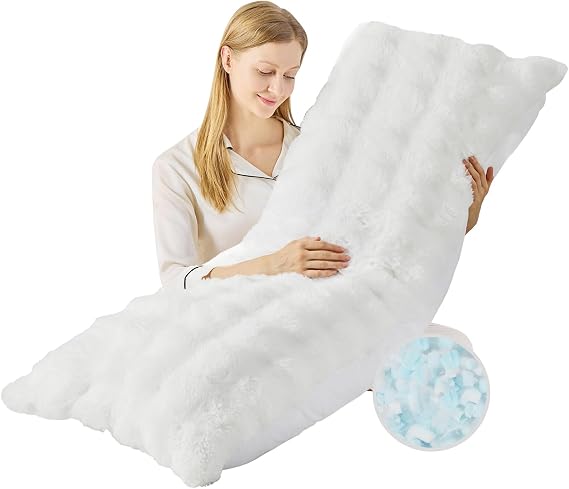YZ HOME Faux Fur Fluffy Body Pillow for Adults, Soft Support