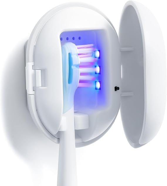 Toothbrush Cleaner Case, Portable USB Charging, White