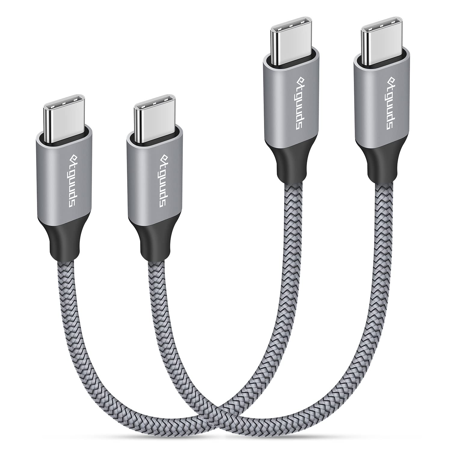 etguuds USB C to USB C Cable 2-Pack, 3A Fast Charging USB Type C Charger Cord
