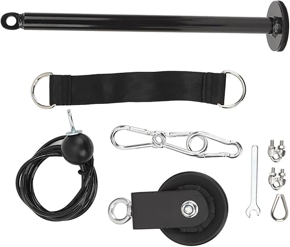 Fitness Cable Pulley System for Home Gym, DIY Workout Pulley System with 360 Rotation, Adjustable Cable Length, Strength Training Equipment for Men and Women