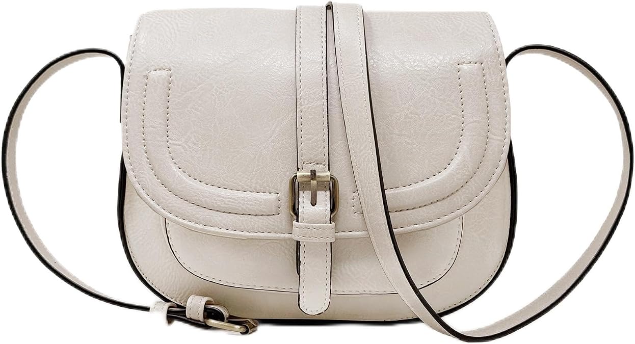 AFKOMST Crossbody Bags for Women,Small Saddle Purse and Boho Cross Body Handbags,Vegan Leather