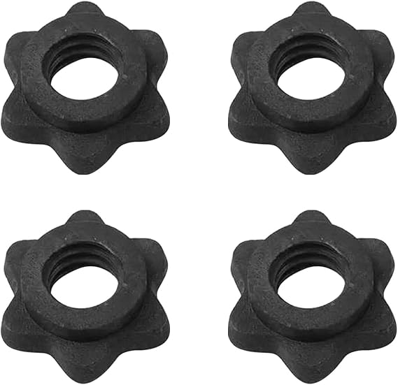 4Pack Spinlock Collars Plastic Dumbbell Hex Nut Barbell Collar Clamps