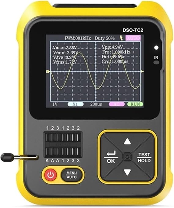 DSO2512G 120M Bandwidth 500MSa/s DSO-TC2 Dual Channel Oscilloscope 10mV Minimum Vertical Sensitivity FFT Spectrum Analysis with High Efficiency(DSO-TC2-2)
