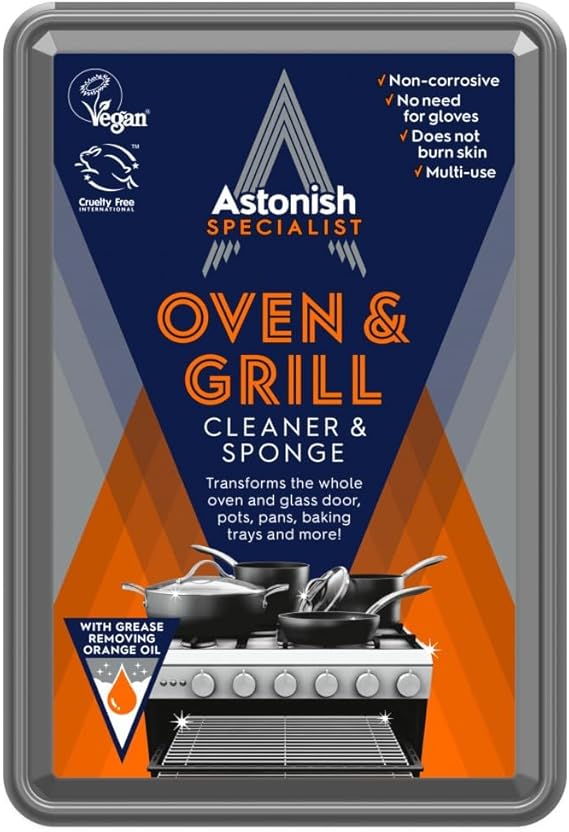 Astonish Oven & Grill Cleaner Paste with Sponge, Orange Oil, 8.8oz