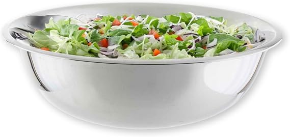 TableCraft 830 Stainless Steel Mixing Bowl, 20 Qt, Lightweight and Durable, Professional Grade for Baking and Prep, Ideal for Kitchens or Bakeries, 19" x 19" x 5.875", Silver