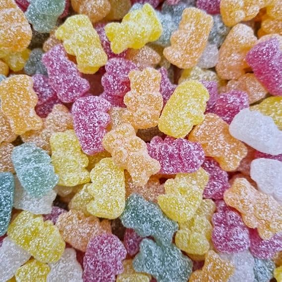 Yummy Gummy Fizzy Gummy Bears – Assorted Fruit Flavours, 1kg Bulk Bag | Soft Chewy Candy Sweets