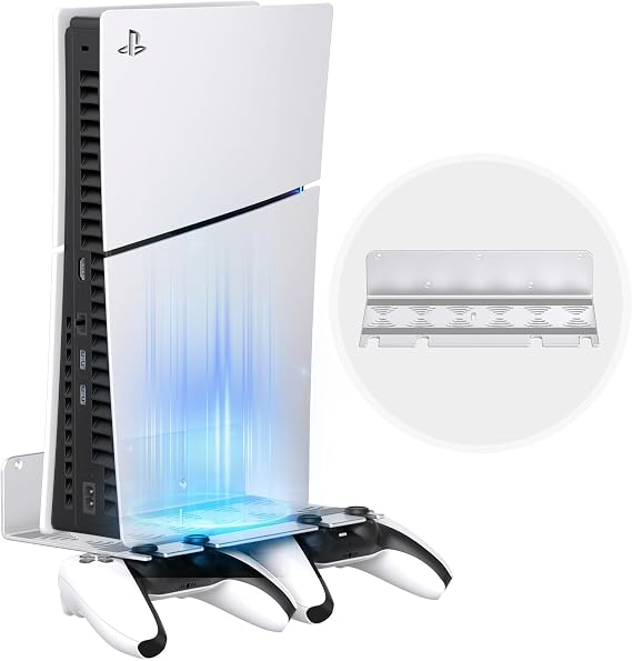 Aluminum Wall Mount Kit for PS5 Slim/Pro/Original (Disc & Digital)
