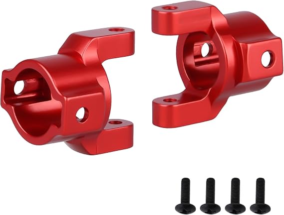 Hobbypark Aluminum Caster Mounts Steering Knuckles Base C Hub Carrier for Redcat Everest 10 Gen7 PRO/Sport Replacement of 180003 Upgrades (Red)