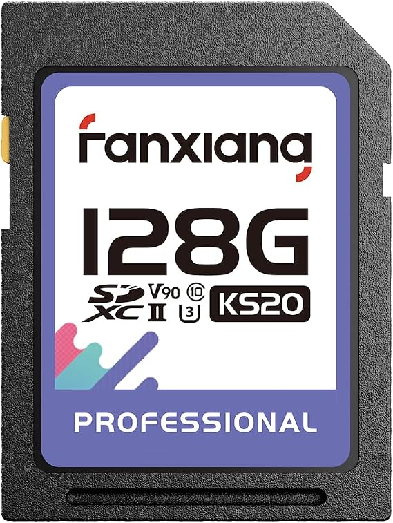 fanxiang 128GB SDXC Memory Card SD Card pSLC Mode, UHS-II, C10, U3, V90, 4K, 8K-UHD, Up to 300/250 MB/s Read/Write, for DSLR, Professional Video Camera, Action Camera, Drone
