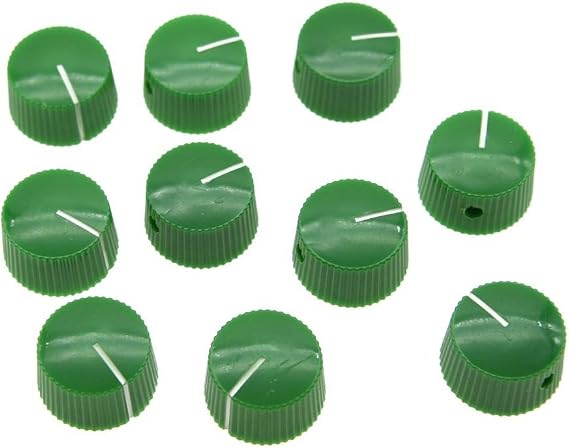 KAISH 10pcs Green Vintage Barrel Guitar Amplifier Knob Round Knobs with Set Screw