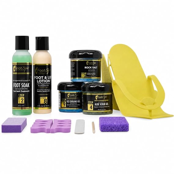 FOOT SPA At-Home Professional Pedicure Kit, Smoothing, Mini Kit | 5-step foot care system for dry, cracked heels and rough calluses; includes files and toe separators; cruelty free.