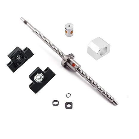 Ball Screw SFU1604 RM1604 Length 1100mm Diam 16mm with Ballnut and ballnut housing + end Supports EK/ EF12 + Coupler for CNC, Length Approx 43.3 inch/ 1100mm