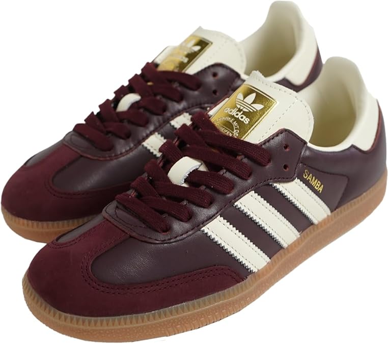 adidas Samba Og Woman Maroon Crewht Gold (5 Men/6 Women) | Casual Shoes