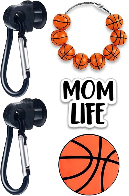 Sports Ball Momlife Charms Hook Holder for Bogg Bag Accessories Tote Beach Bag Decoration Charms Hook Set Baseball Softball Soccer Charm Bits Rubber Bags Accessories Gift for Sports Mom
