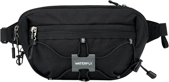 WATERFLY Small Fanny Pack RFID Blocking Travel Hiking Crossbody Waist Bag