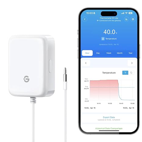 GoveeLife Bluetooth Refrigerator Thermometer Sensor with Alarm, 1-Pack