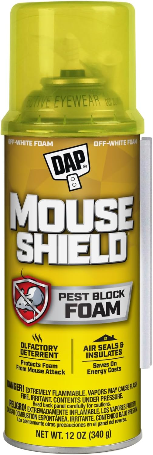 DAP Mouse Shield Foam Sealant and Blocker, Off White, 12 Oz (7565012506)