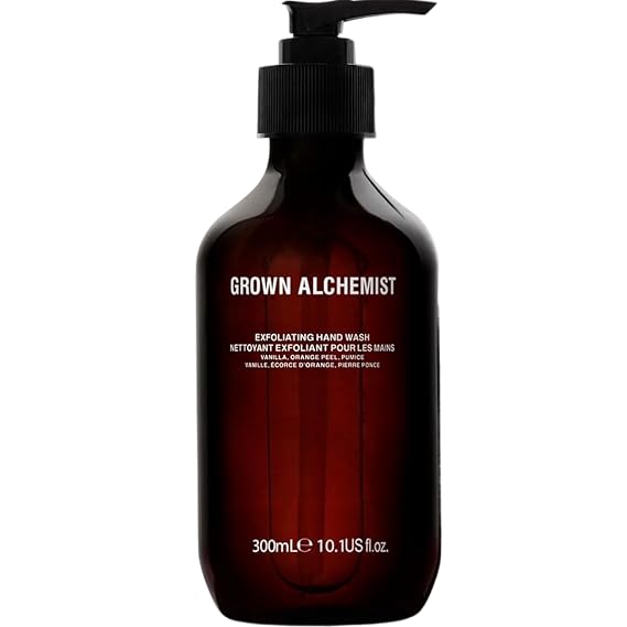 Grown Alchemist Exfoliating Hand Wash. Vanilla, Orange Peel + Pumice & Aloe. Gentle Cleanser Softens & Revitalizes Skin, 10.1 Ounce (300mL).